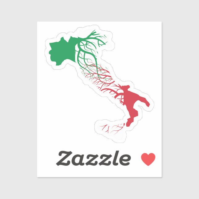 Italien Karte Roots Aufkleber (Blatt)