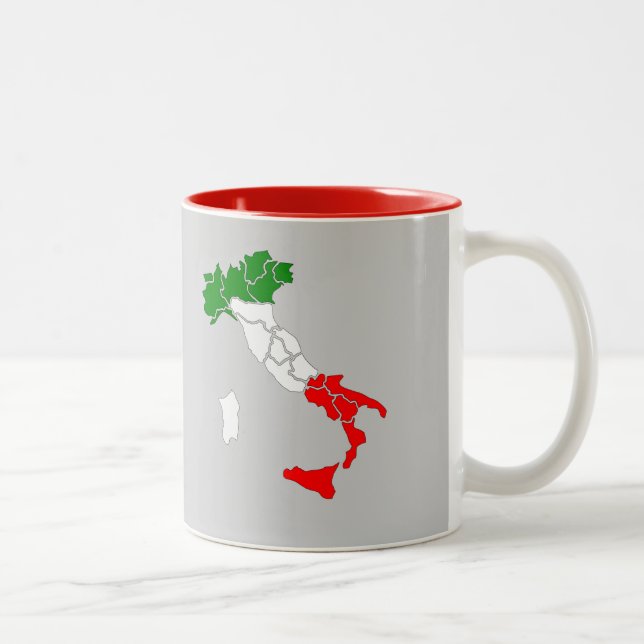 Italien-Karten-Tasse Zweifarbige Tasse (Rechts)