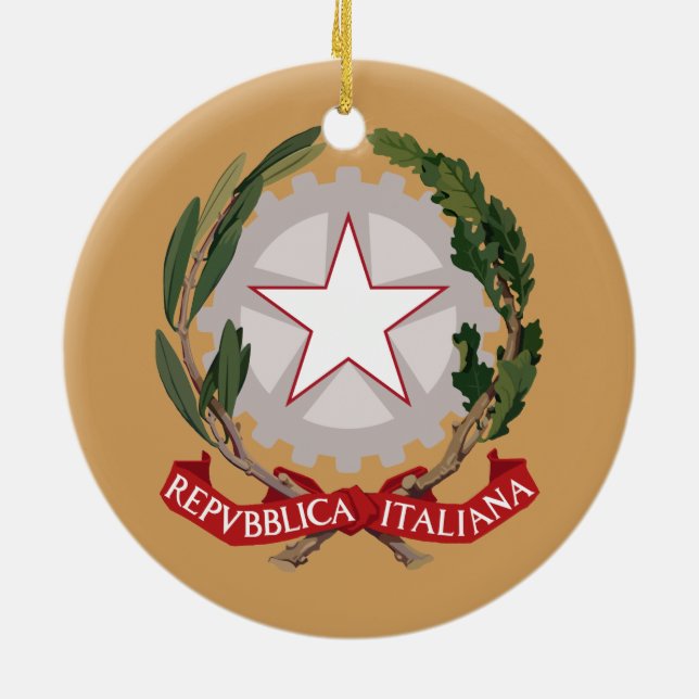 Italien - Keramik-Weihnachtsverzierung Keramikornament (Hinten)