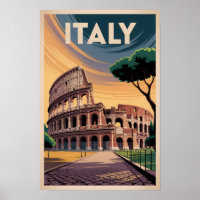 Italien Kolosseum Illustration Reise Kunst Vintage