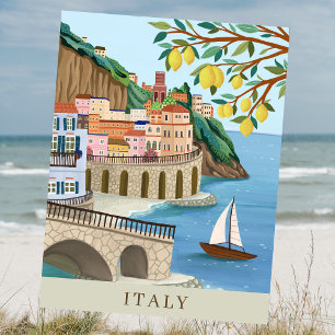Italien Küste Urlaub Reisen Art Keepake Postkarte