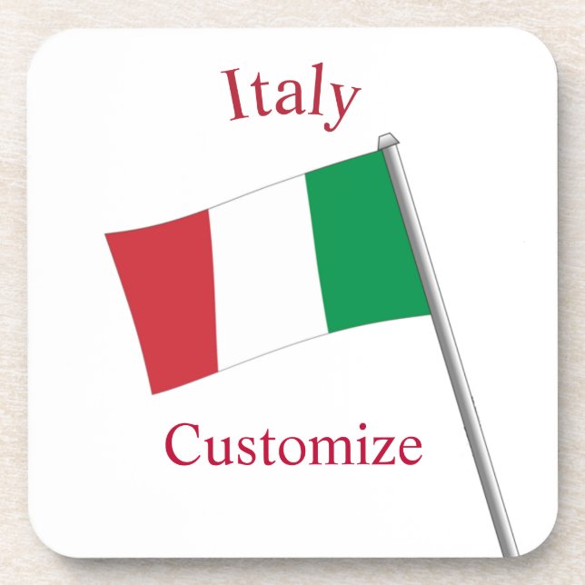 Italien Landesflagge Thunder_Cove Getränkeuntersetzer (Vorderseite)