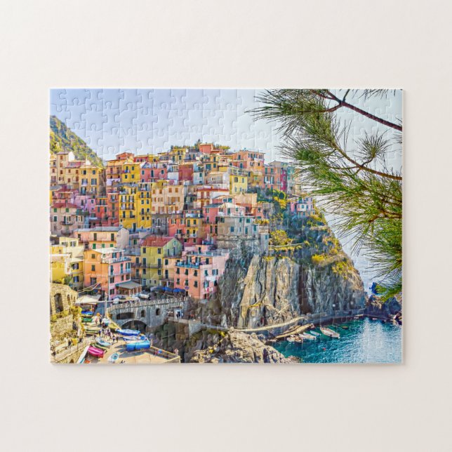 Italien landschaftlicher Becken-Ligurien-Sommer Puzzle (Horizontal)
