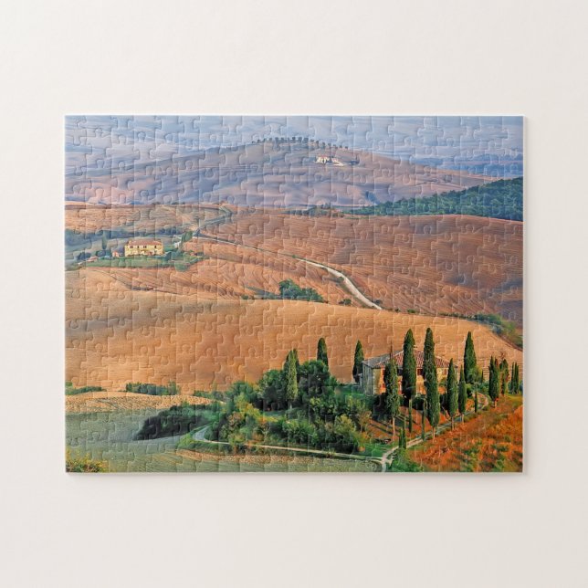 Italien landschaftlicher Toskana Sommer Puzzle (Horizontal)