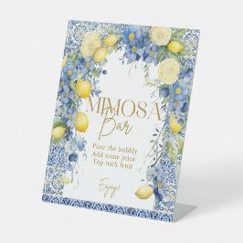 Italien Lemon Blue Tiles Mimosa Bar Sign Sockelschild
