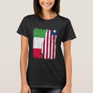 Italien Liberia Halbflagge Italienisch Liberian Tr T-Shirt