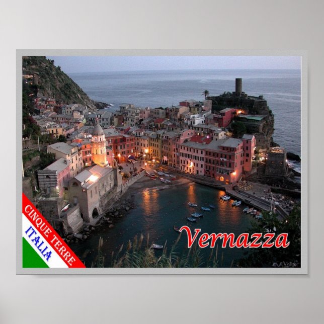 Italien - Ligurien - Cinque Terre - Vernazza - Poster (Vorne)