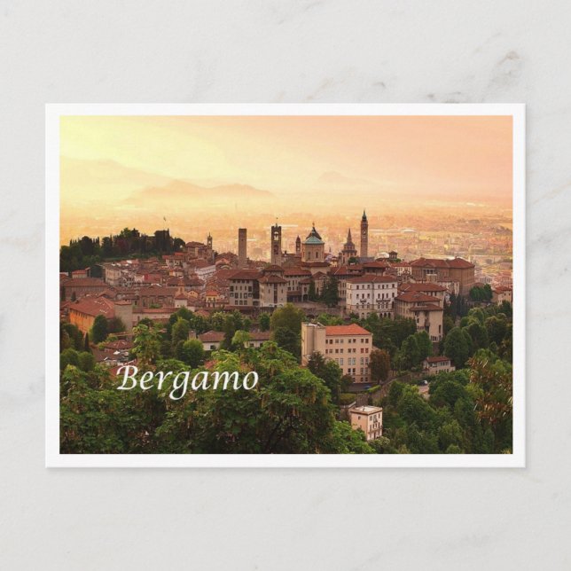 Italien - Lombardei - Bergamo - Sonnenaufgang - Postkarte (Vorderseite)