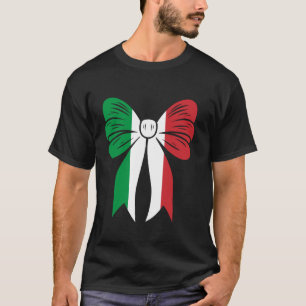 Italien Mädchen Kokette Schleife Band Stolz Italie T-Shirt