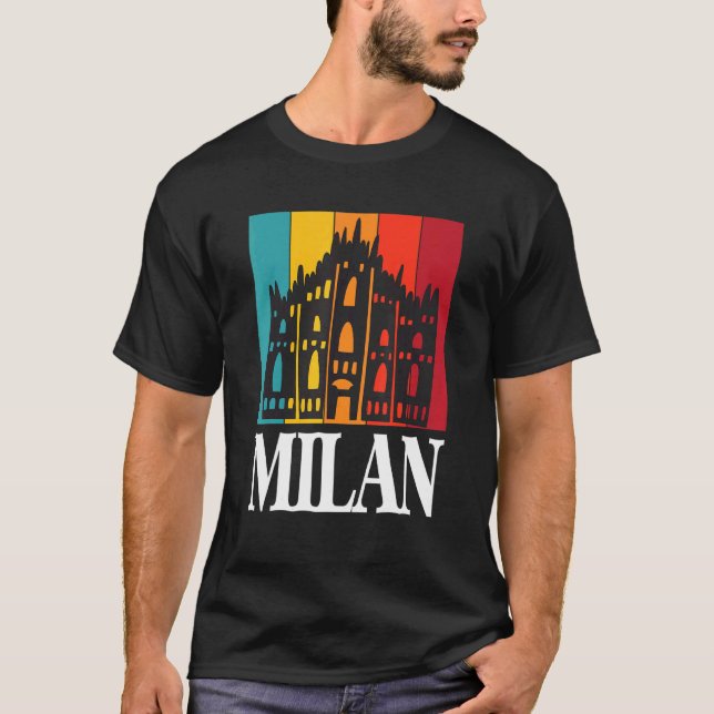 Italien Mailand mit Dom de Mailand T-Shirt (Vorderseite)