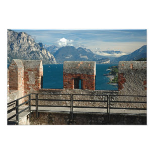 Italien, Malcesine, Blick vom Schloss auf den See Fotodruck