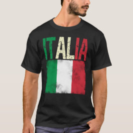 Italien mit italienischer Fahne im Rückblick T-Shirt