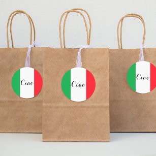 Italien mit italienischer Flagge Runder Aufkleber