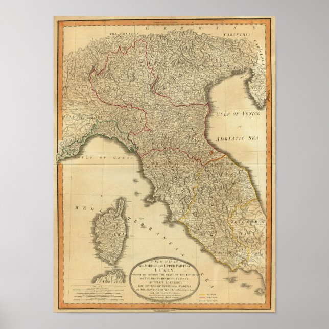 Italien Mitte, oben Poster (Vorne)