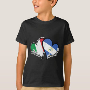 Italien Nicaragua Flaggenstaat Herzstück Halb Ital T-Shirt