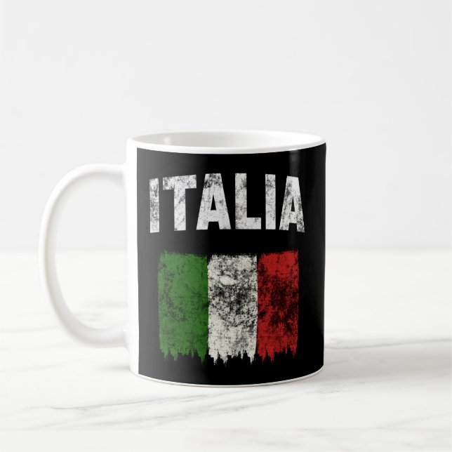 Italien - Not leidende italienische Flagge Kaffeetasse (Links)