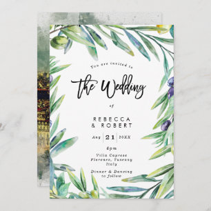 Italien Olivenbäume der Toskana Moderne Hochzeit E Einladung