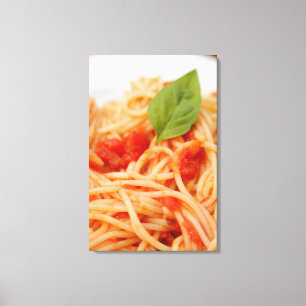 Italien, Orta, Lago Orta, Spaghetti mit Tomate Leinwanddruck
