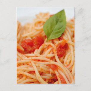 Italien, Orta, Lago Orta, Spaghetti mit Tomate Postkarte