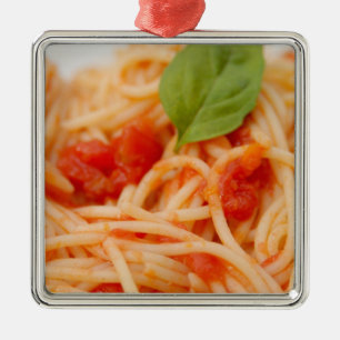 Italien, Orta, Orta, Orta-See, Spaghetti mit Tomat Silbernes Ornament