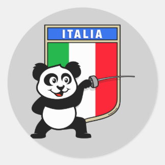 Italien - Panda Runder Aufkleber