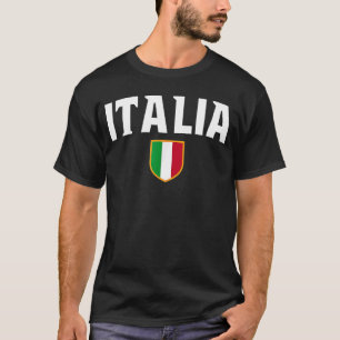 Italien Patriotic Scudetto Flaggenemblem-Wappen T-Shirt