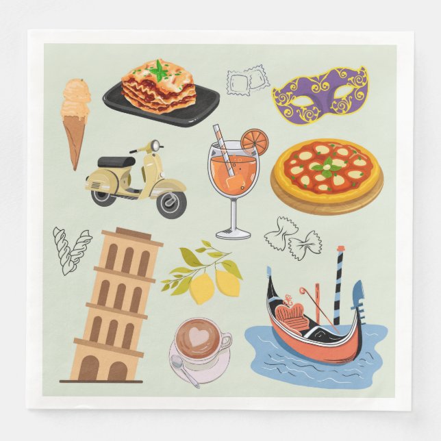 Italien perfekter Urlaub Serviette (Vorderseite)
