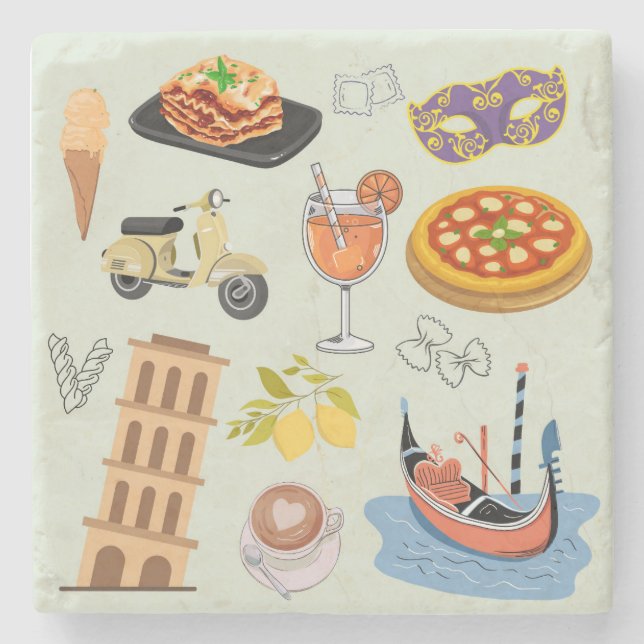 Italien perfekter Urlaub Steinuntersetzer (Vorderseite)