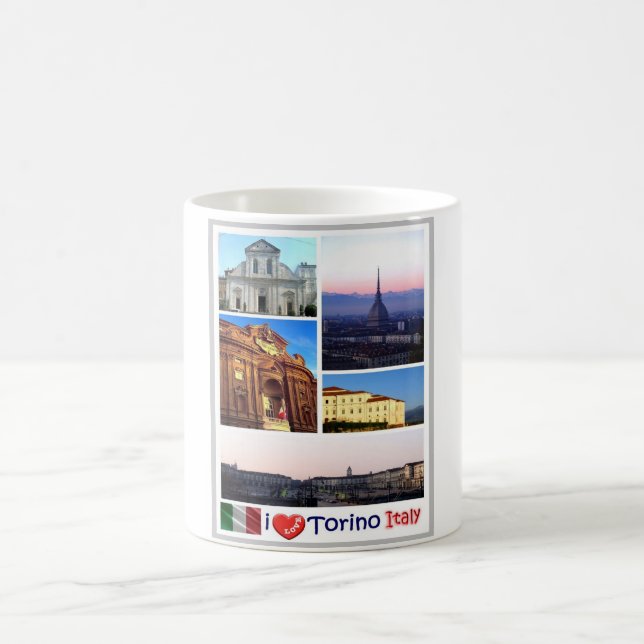 Italien - Piemont - Turin - I Liebe - Kaffeetasse (Mittel)