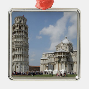 Italien, Pisa. Mietturm von Pisa und Silbernes Ornament