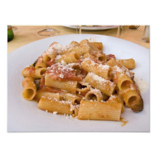 Italien, Positano. Anzeigeplatte von Rigatoni. Fotodruck