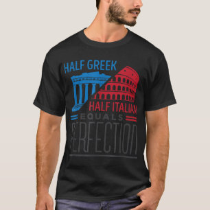 Italien Pride Heritage Halb Griechenland Hälfte It T-Shirt