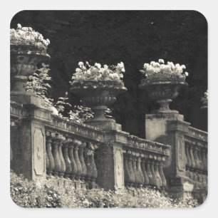 Italien, Provinz Lecco, Varenna. Seeseite Quadratischer Aufkleber