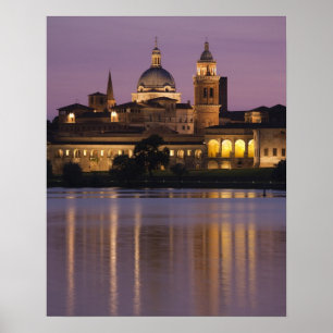 Italien, Provinz Mantua, Mantua. Stadtansicht und Poster