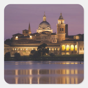 Italien, Provinz Mantua, Mantua. Stadtansicht und Quadratischer Aufkleber