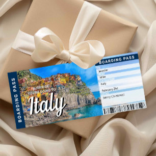 Italien-Reise Überraschung Boarding Pass Karte
