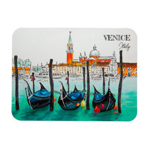 Italien Reise - VENEDIG Aquarell-Souvenir Magnet