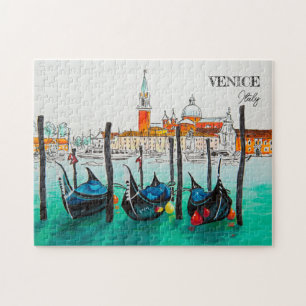 Italien Reise - VENEDIG Aquarell-Souvenir Puzzle