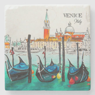 Italien Reise - VENEDIG Aquarell-Souvenir Steinuntersetzer