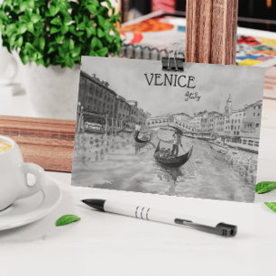 Italien Reise - VENEDIG schwarz-weiß Souvenir Pos Feiertagspostkarte