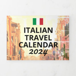 Italien Reisekalender 2024 Digital Nomad Besucher Dreifach-gefaltete Programmkarte