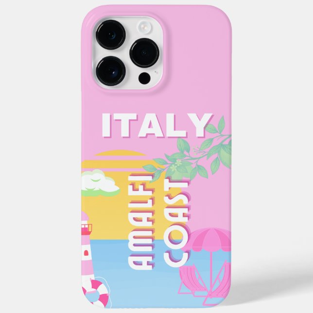 Italien Reisekunst, Amalfi Küste, Preppy, Pink Case-Mate iPhone Hülle (Rückseite)