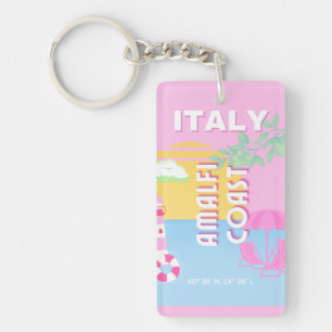 Italien Reisekunst, Amalfi Küste, Preppy, Pink Schlüsselanhänger