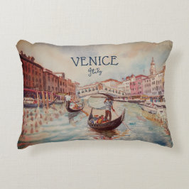 Italien Reisen - VENICE AquarellSouvenir Dekokissen