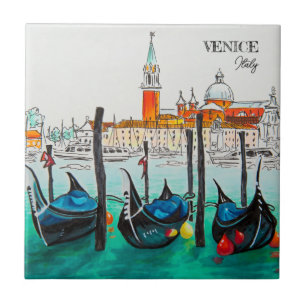 Italien Reisen - VENICE AquarellSouvenir Fliese