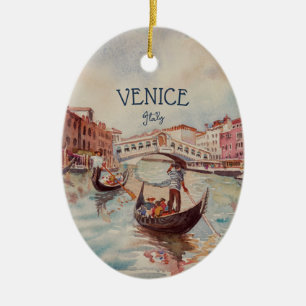 Italien Reisen - VENICE AquarellSouvenir Keramik Ornament