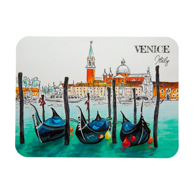 Italien Reisen - VENICE AquarellSouvenir Magnet (Horizontal)