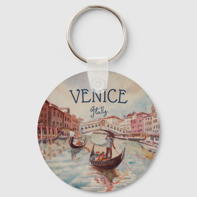 Italien Reisen - VENICE AquarellSouvenir Schlüsselanhänger (Vorderseite)