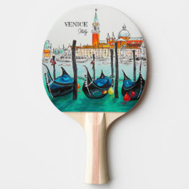Italien Reisen - VENICE AquarellSouvenir Tischtennis Schläger