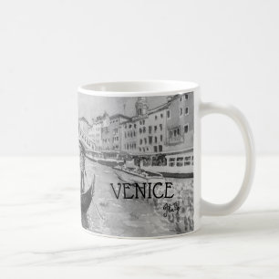 Italien Reisen - VENICE-Souvenir in Schwarz-Weiß Kaffeetasse